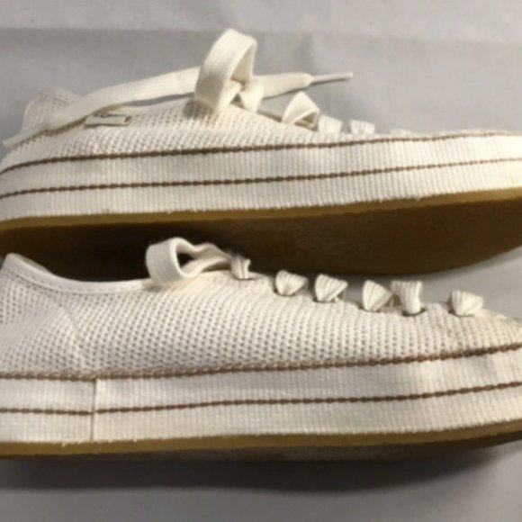 UGG LAUDI 1020094 SZ 7 Lace up Cream Beige Tan Fabric Sneakers Shoes VGC - Picture 7 of 11